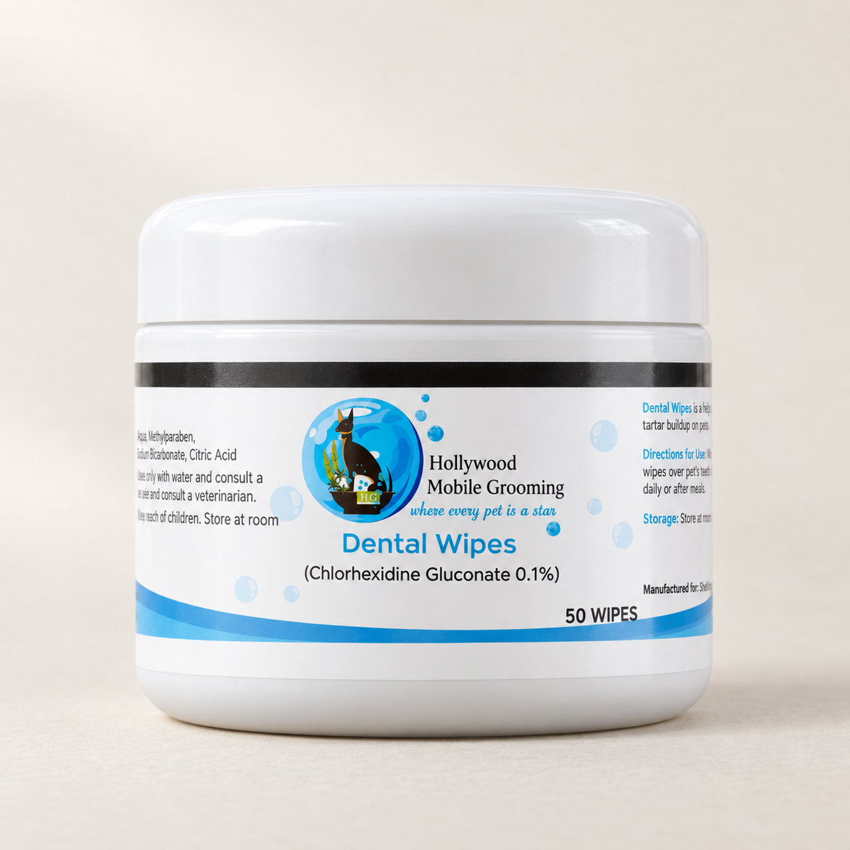 Hollywood Grooming Premium Dental Wipes for Pets