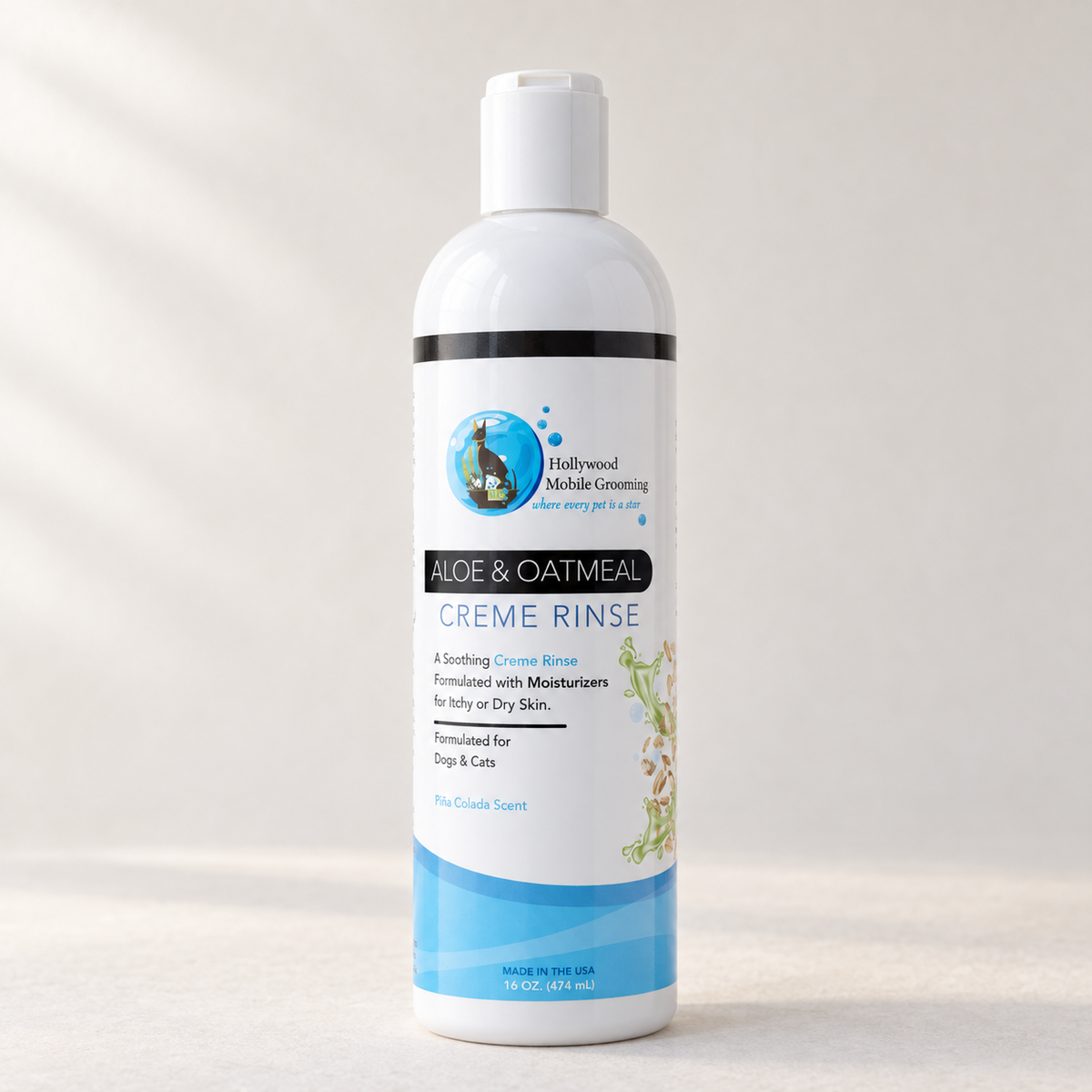 Hollywood Grooming Moisturizing Aloe & Oatmeal Cream Rinse/ Conditioner 16 Oz