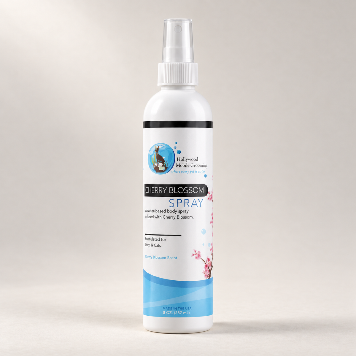 Hollywood Grooming Cherry Blossom Pet Body Spray with Long-lasting Fragrance