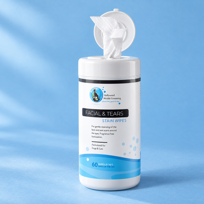 Hollywood Grooming Facial and Tear Stain Wipes for Pets Effective Stain Removal Solution 60 count