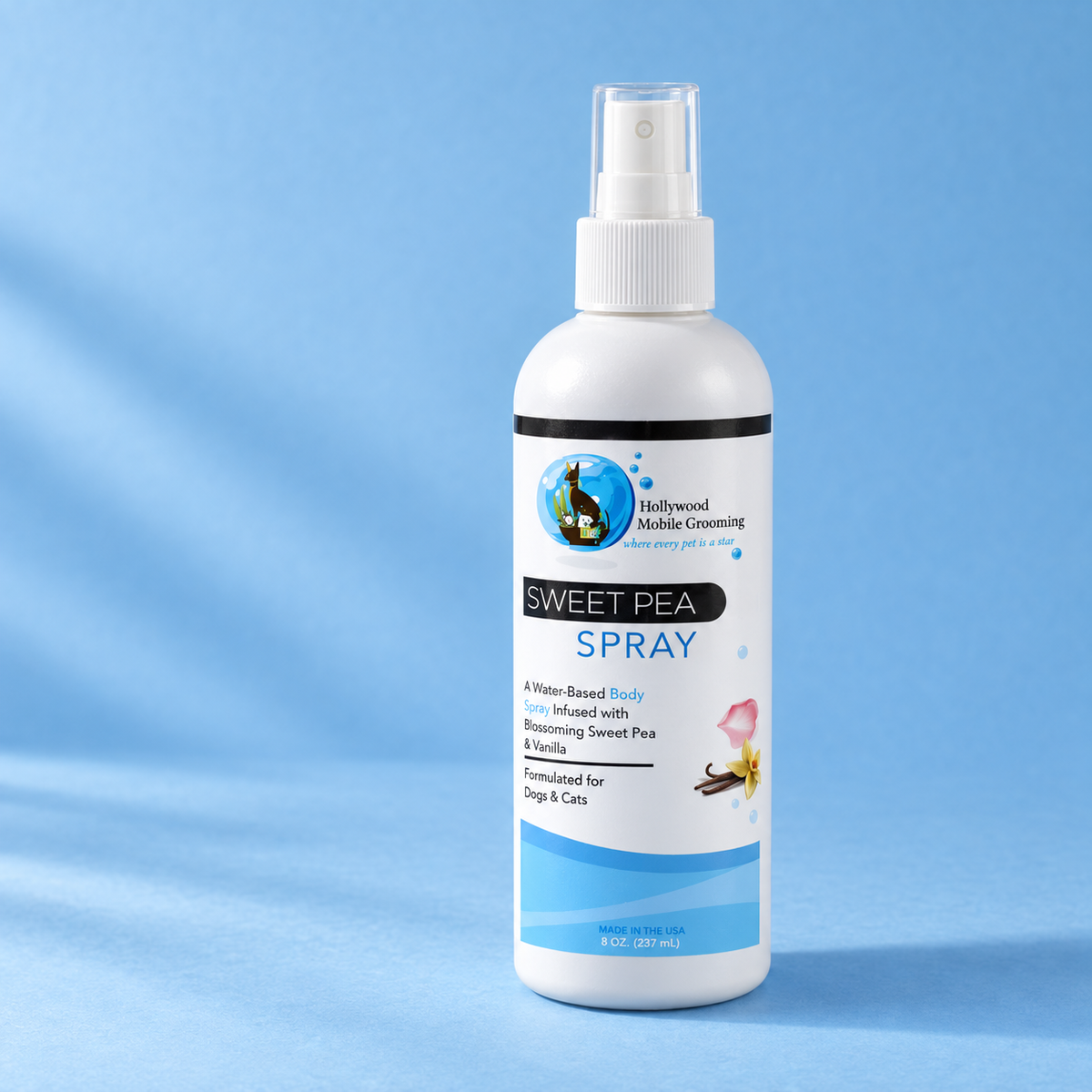 Hollywood Grooming Premium & Long-lasting Sweet Pea Vanilla Body Spray for Pets