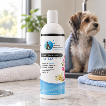 Hollywood Grooming Sweet Pea & Vanilla Shampoo for Cats & Dogs Soap Free - 16Oz