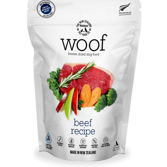 The New Zealand Dog Woof Freeze Dried Beef Recipe 9.9oz