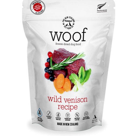 Woof The New Zealand Dog Freeze Dried Wild Venison Recipe 2.2LB
