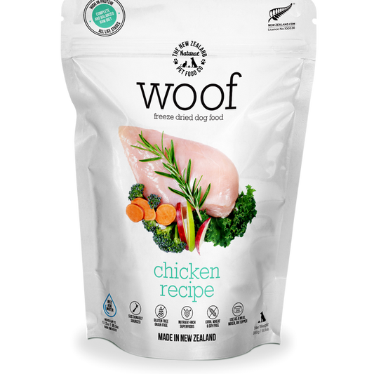 Woof The New Zealand ￼Dog Freeze Dried Chicken 9.9oz