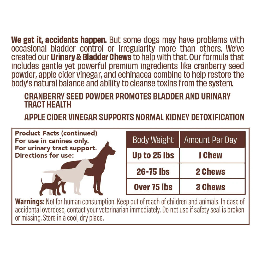 Natural Dog Compony Urinary and Bladder Supplement 90 Chews