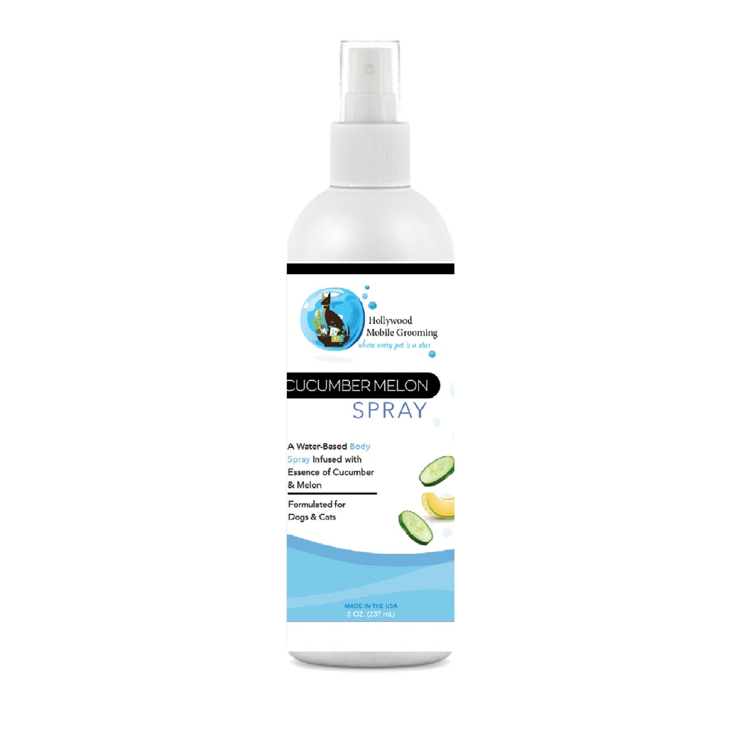 Hollywood Grooming Cucumber and Melon Pet Spray, Refreshing and Soothing Solution - Go Hollywood Grooming