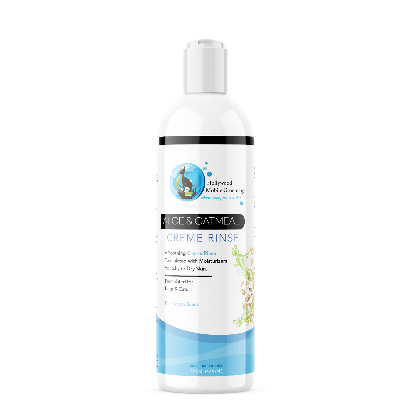 Hollywood Grooming Moisturizing Aloe & Oatmeal Cream Rinse/ Conditioner 16 Oz - Go Hollywood Grooming
