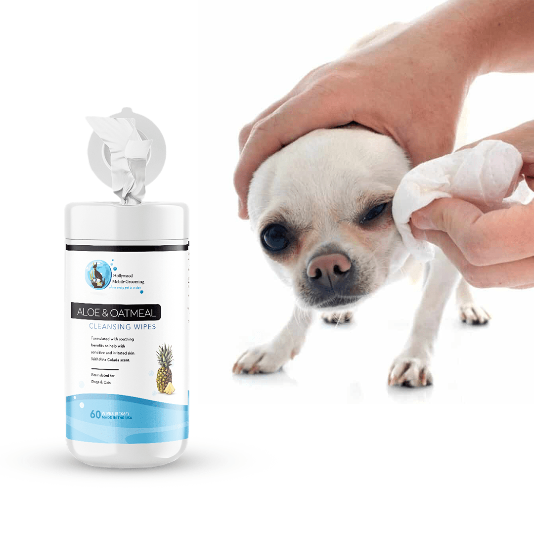 Hollywood Grooming Oatmeal and Aloe Wipes for Pets Gentle and Effective Grooming Solution 60 wipes - Go Hollywood Grooming