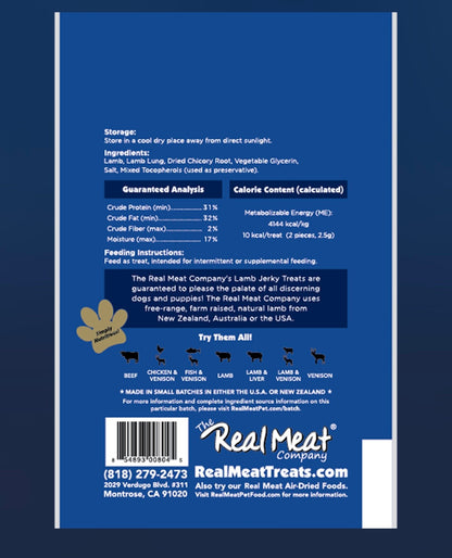 Real Meat All Natural Lamb Recipe Jerky Treats 4oz - Go Hollywood Grooming
