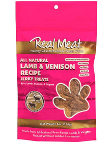 Real Meat All Natural Lamb & venison Recipe Jerky Treats 4 oz - Go Hollywood Grooming