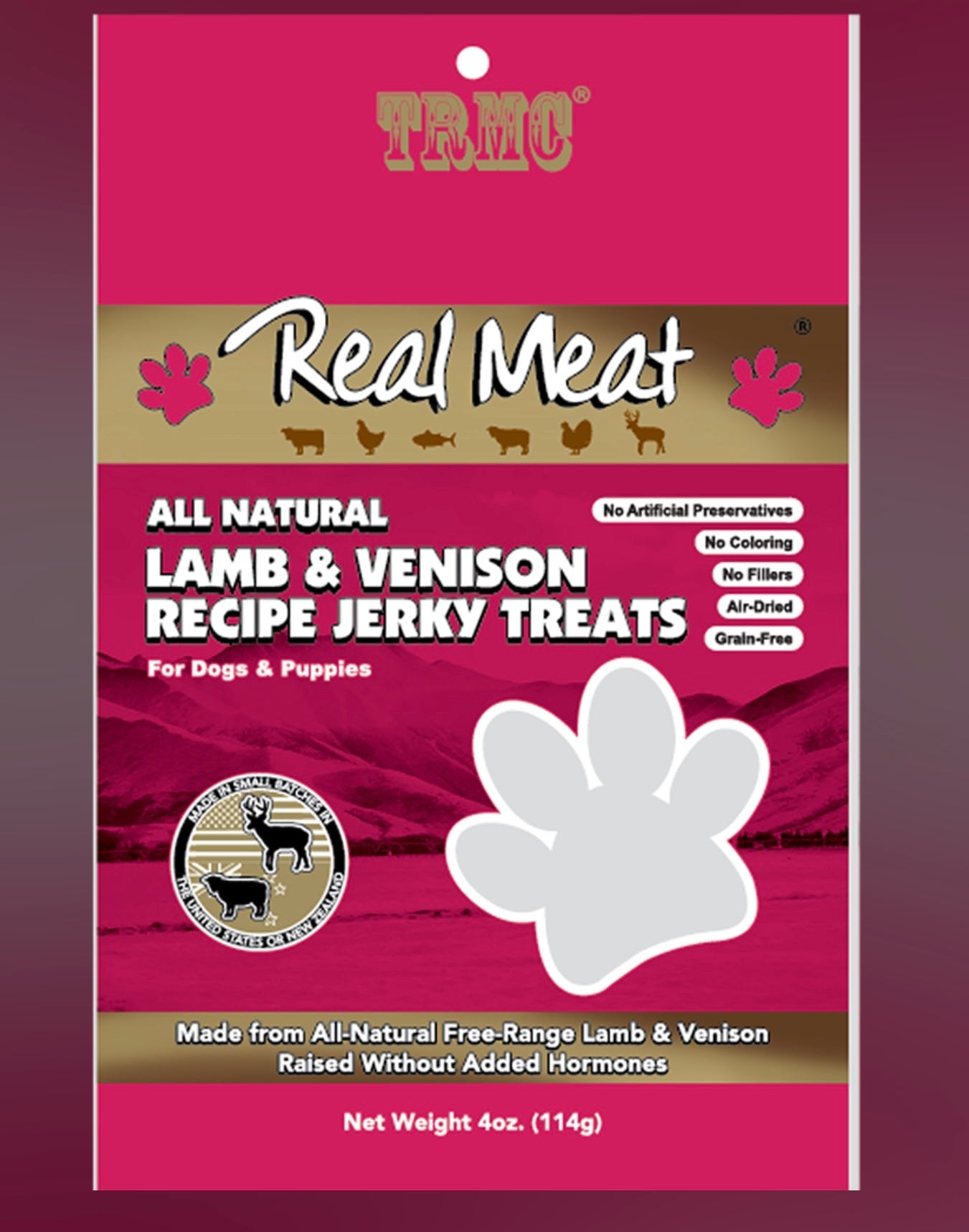 Real Meat All Natural Lamb & venison Recipe Jerky Treats 4 oz - Go Hollywood Grooming