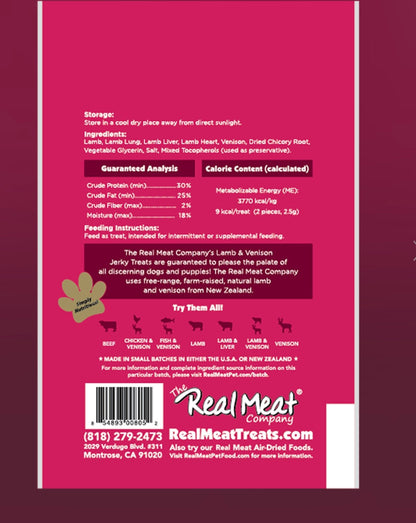 Real Meat All Natural Lamb & venison Recipe Jerky Treats 4 oz - Go Hollywood Grooming