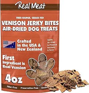 Real Meat All natural Venison Recipe Jerky Treats 4oz - Go Hollywood Grooming