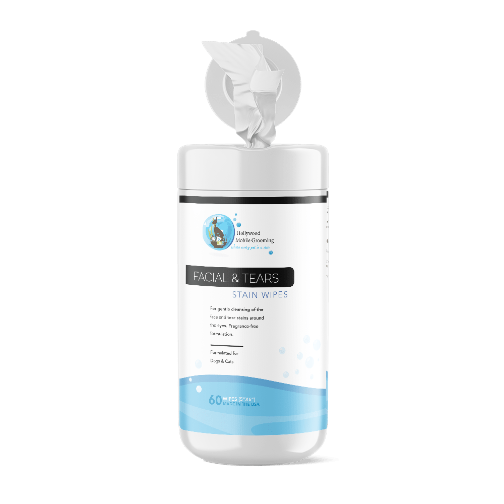 Hollywood Grooming Facial and Tear Stain Wipes for Pets Effective Stain Removal Solution 60 count - Go Hollywood Grooming
