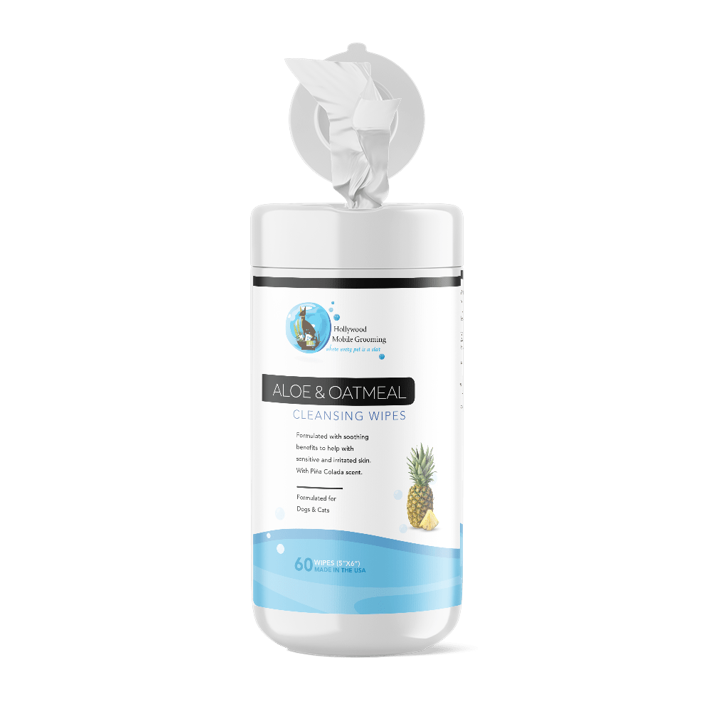 Hollywood Grooming Oatmeal and Aloe Wipes for Pets Gentle and Effective Grooming Solution 60 wipes - Go Hollywood Grooming