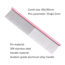 Hollywood Grooming Stainless Steel Pet Comb Can Clean Fur, Dog Grooming Comb With Round T - Go Hollywood Grooming