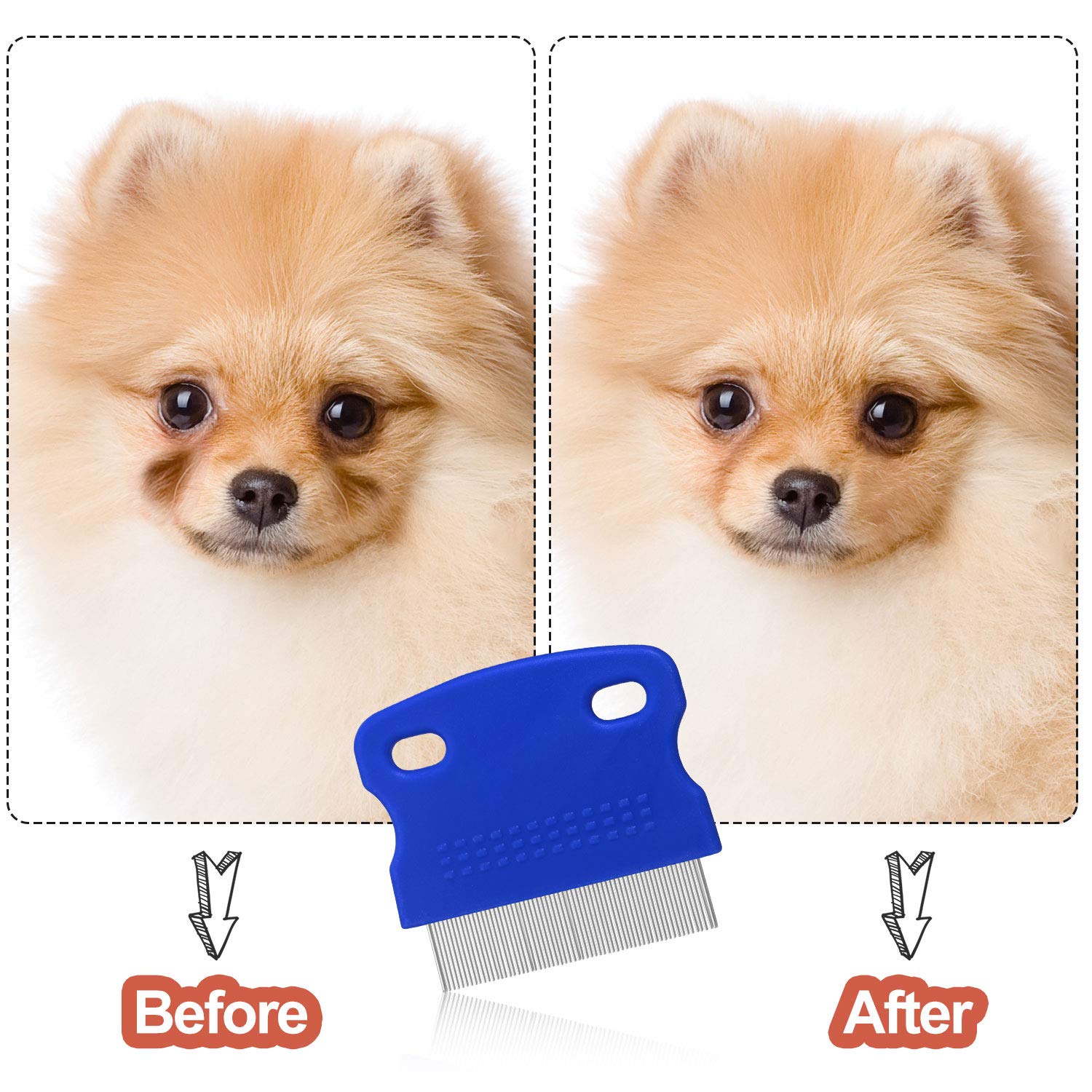 Woof Woof Dog Cat Flea Comb, Pet Tear Stain Remover Comb - Go Hollywood Grooming